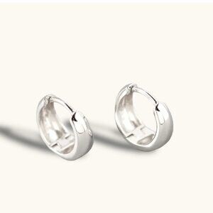 15mm Thick white gold filled hoops earrings